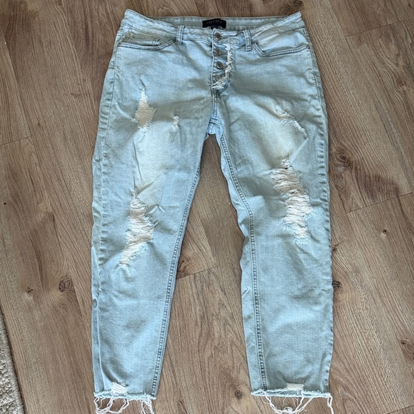 Just USA Denim - Just USA Light Blue Distressed Ankle Jeans
